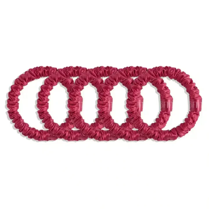 raspberry | slim silk scrunchies